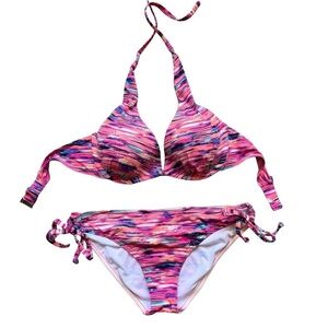 Vibrant Adjustable Multicolor Bikini Set Women’s M Push Up Swim Resortwear